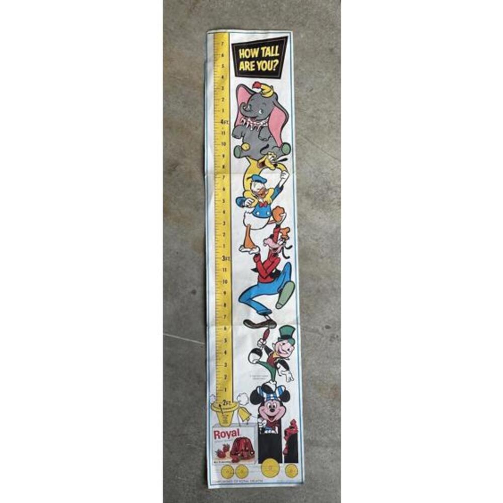 Vtg Royal Gelatin Disney Paper How Tall Are You Height Advertising Mickey Mouse
